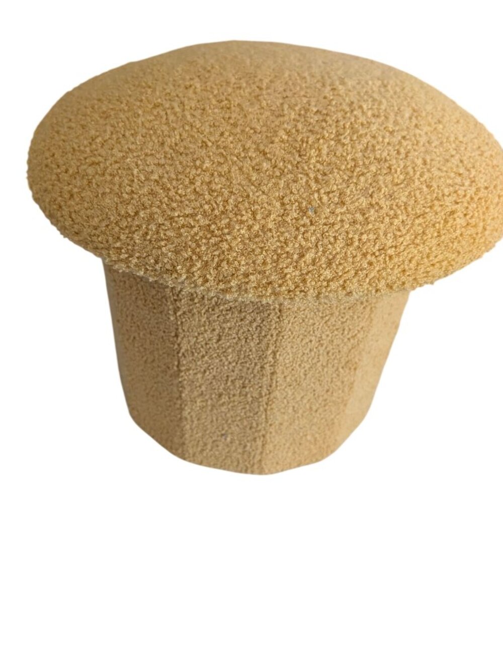 Mushroom-Shaped Storage Ottoman/Foot Stool With Soft Plush Cover - Yellow